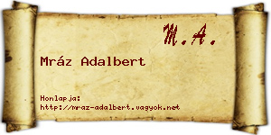 Mráz Adalbert névjegykártya